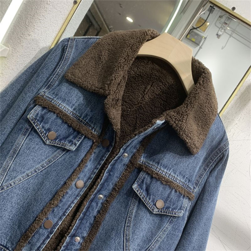 Thickened Denim Winter Coat Co - Women'S Fashion Denim Jacket 리뷰 및 가격