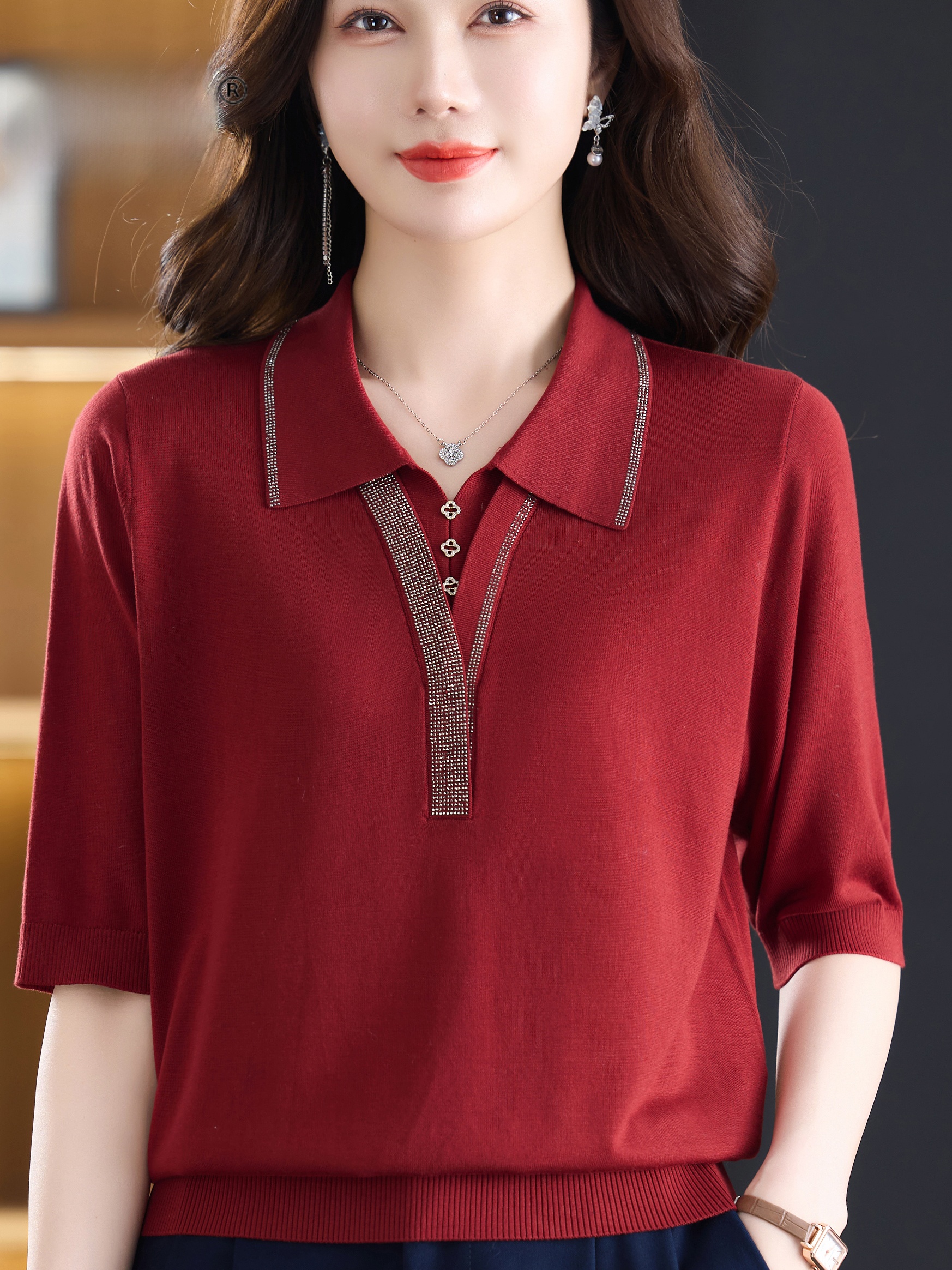 Fashionable V-Neck Short Sleev - Women Fashion Over 60 리뷰 및 가격