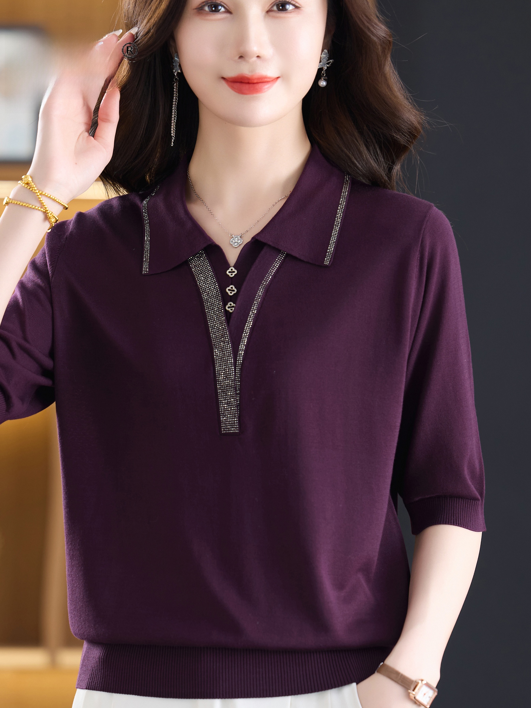 Fashionable V-Neck Short Sleev - Women Fashion Over 60 리뷰 및 가격