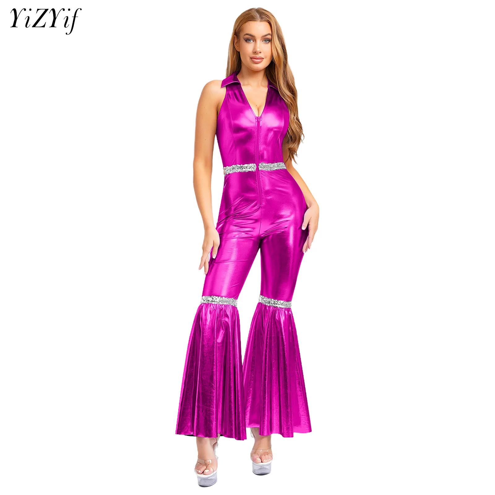 Women 70s Disco Bodysuit Hallo - Sleeveless Jumpsuit 리뷰 및 가격