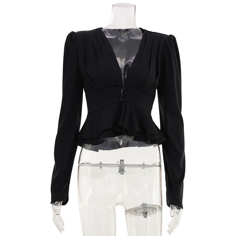 Women Blouse V Neck Long Sleev - Wrap Blouse Chiffon 리뷰 및 가격