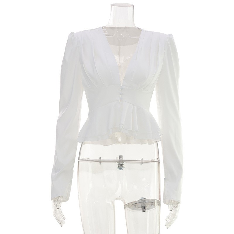 Women Blouse V Neck Long Sleev - Wrap Blouse Chiffon 리뷰 및 가격
