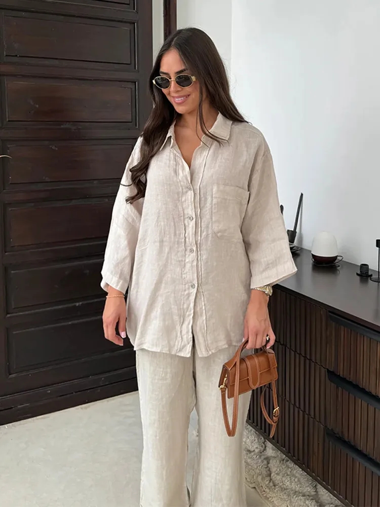 Women Elegant Lapel Pants 2 Pi - Wide Leg Palazzo Pants 리뷰 및 가격