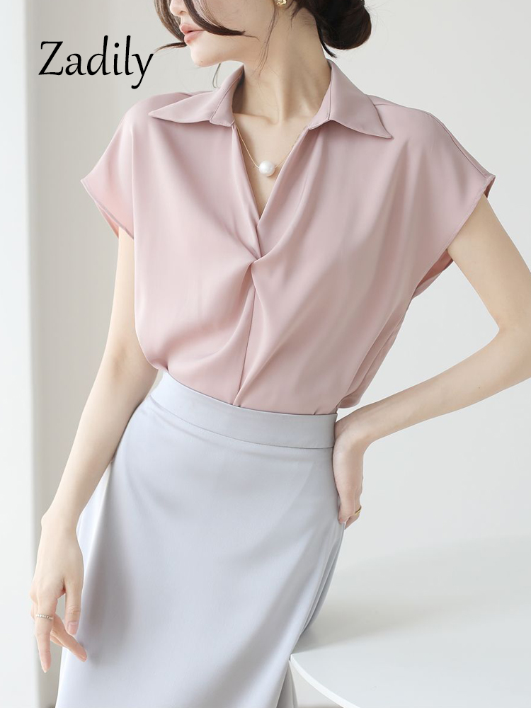 Women's Satin Wrap Front Blous - Wrap Blouse Chiffon 리뷰 및 가격