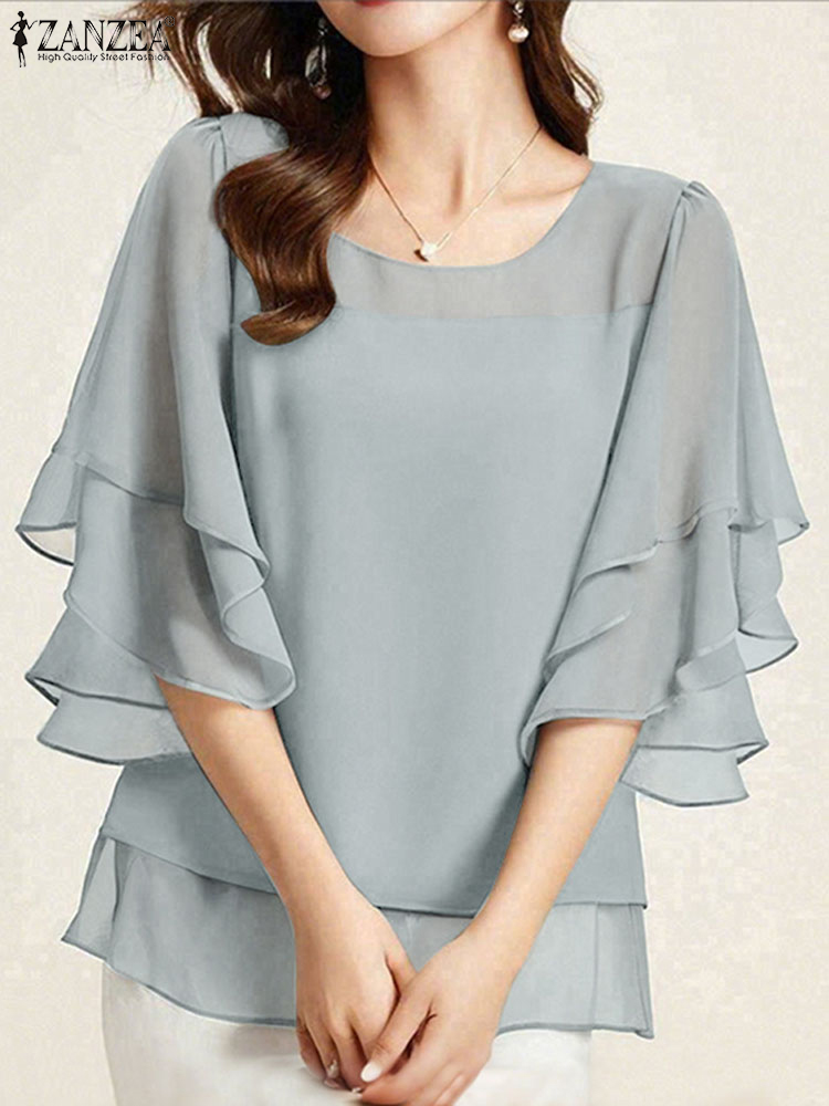 ZANZEA Fashion Chiffon Blouse  - Wrap Blouse Chiffon 리뷰 및 가격