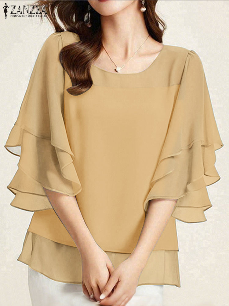 ZANZEA Fashion Chiffon Blouse  - Wrap Blouse Chiffon 리뷰 및 가격