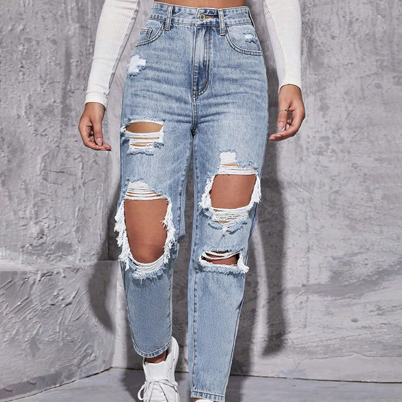 Women's Distressed Straight Le - Mom Jeans Women 리뷰 및 가격