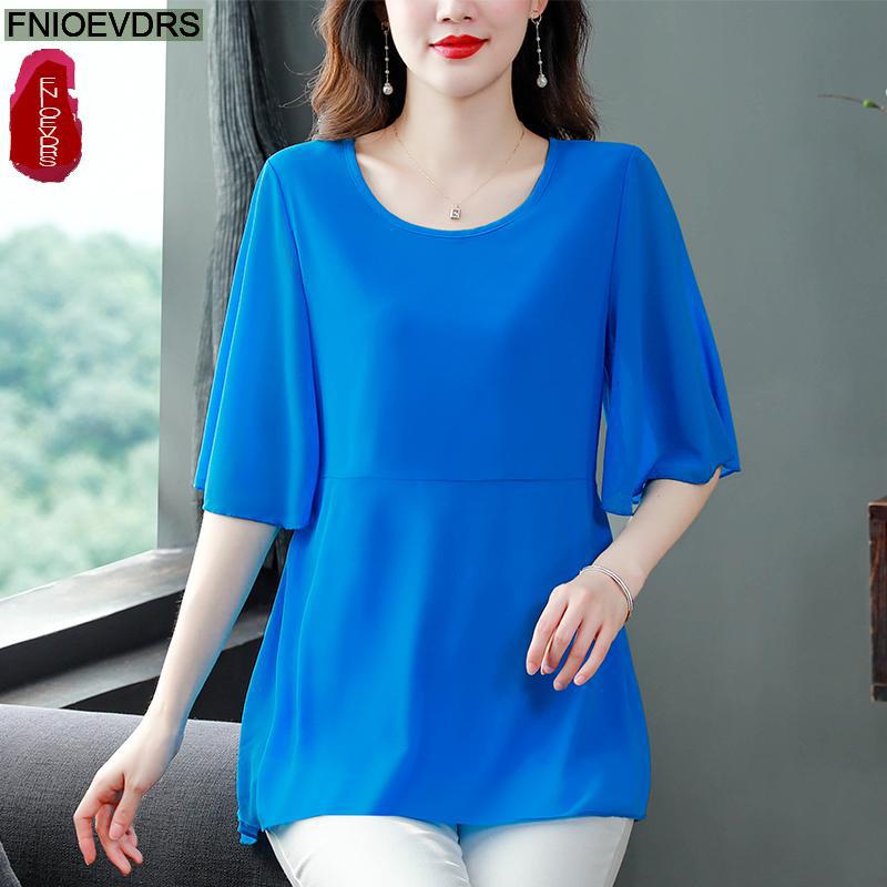 M-4XL Loose Clothes 2023 Women - Wrap Blouse Chiffon 리뷰 및 가격