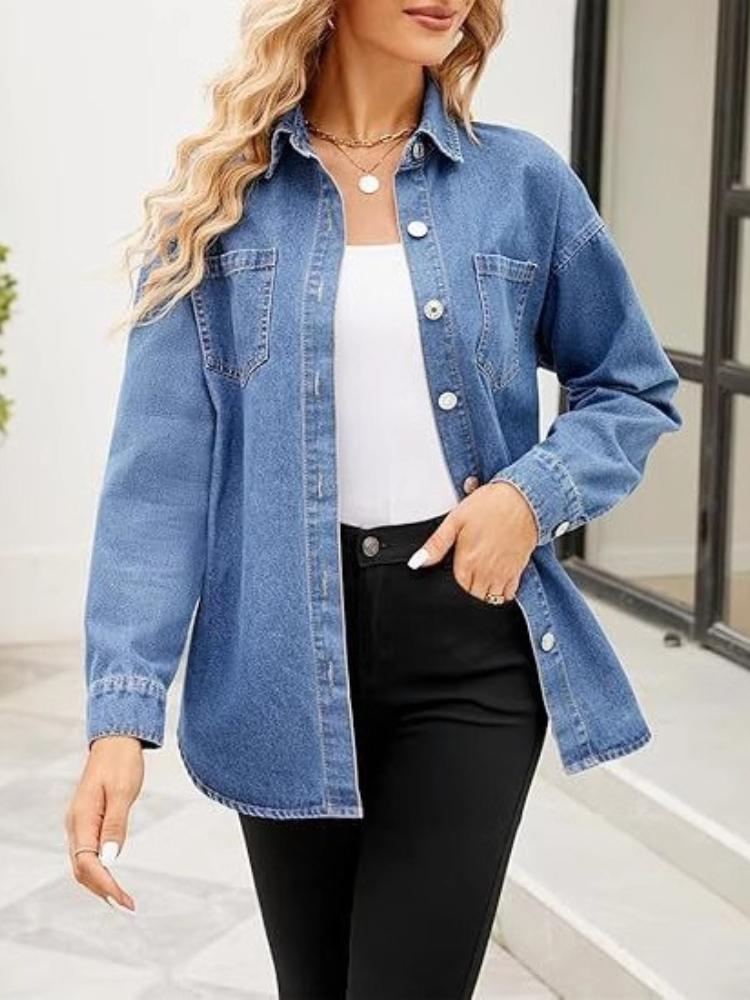 New Washed Loose Long-sleeved  - Women'S Fashion Denim Jacket 리뷰 및 가격