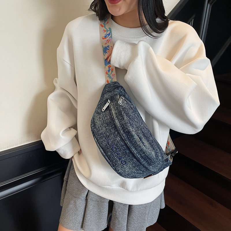 Denim Blue Chest Bags For Wome - Women'S Fashion Boutique 리뷰 및 가격
