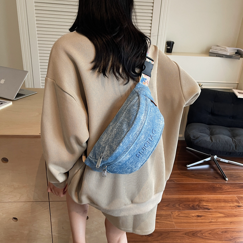 Denim Blue Chest Bags For Wome - Women'S Fashion Boutique 리뷰 및 가격